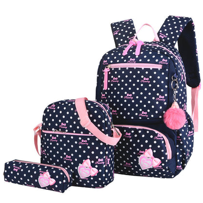 Korean princess style backpack with bags