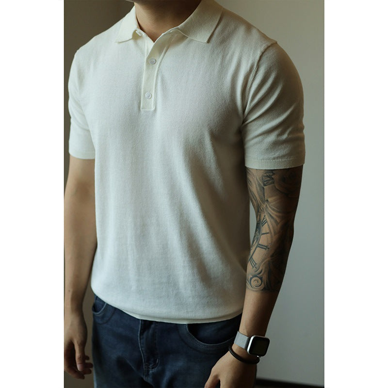 Men's Slim Fit Casual American Retro Fashion Minimalism T-shirt