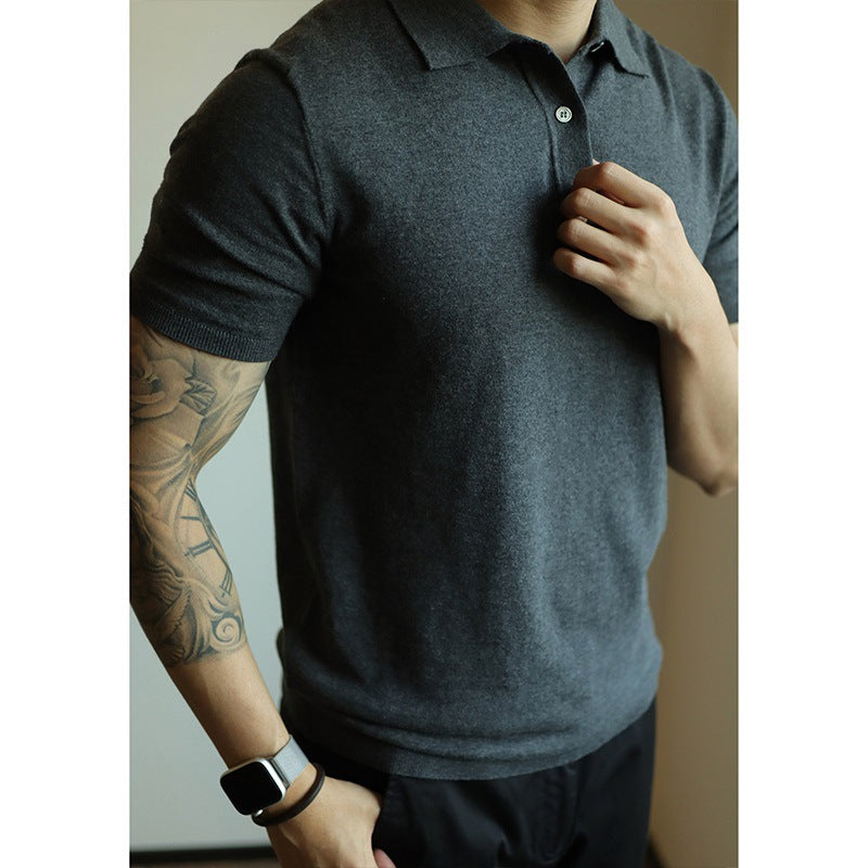 Men's Slim Fit Casual American Retro Fashion Minimalism T-shirt